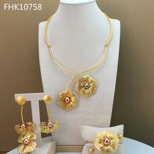 Yuminglai Flower Design Jewelries Three Tones Afrian Luxury  Jewelry Set for Women FHK10758 2024 - buy cheap