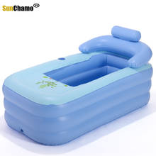 2022 Creative PVC Folding Portable Bathtub for Adults Inflatable Bath Bathtub Inflatable Deflation Pump Adult Bathtub Furnishing 2024 - buy cheap