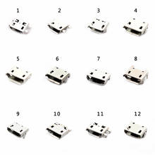 Tomada de carregamento usb 5 pinos, soquete fêmea para mp3/4/5 huawei lenovo zte 12 modelos conector micro usb e outros tabletes móveis conjunto 2024 - compre barato