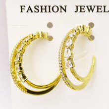 10 Pairs  Hoop earrings New design Crescent earrings women jewelry Crystal hoop stud earrings Gift for women jewelry 8147 2024 - buy cheap