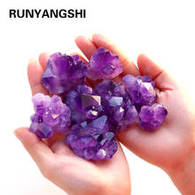 Cristal de amatista Natural exquisito, racimo de piedra curativa en bruto, adorno de decoración, Mineral de cuarzo púrpura, 1 ud. 2024 - compra barato