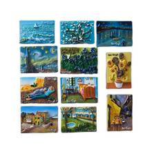 3D  Refrigerator Magnets Sticker Resin 1pcs Van Gogh Painting Home Decoration Sunflower Resin Craft Souvenir 2024 - buy cheap