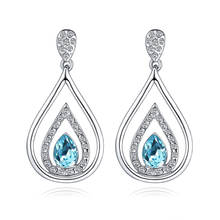 Trendy Crystals From Swarovski Wedding Earrings For Women Silver Color Korean Rhinestone Dangle Earings Fashion Jewelry 2020 2024 - buy cheap