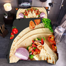 3D Western Food Bedding set Burrito Duvet cover set queen Pancake Bed line Mexican cake quilt cover King Queen Twin bedclothes 2024 - buy cheap