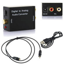 Conversor de sinal coaxial de fibra óptica toslink, digital para analógico, adaptador de decodificador de sinal l/r, acessórios de equipamentos digitais 2024 - compre barato