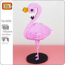 LOZ 9205 Animal World Cartoon Crown Flamingo Pink Bird 3D Model DIY Mini Diamond Blocks Bricks Building Toy for Children no Box 2024 - buy cheap