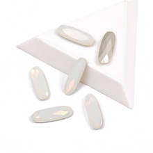 Strass branco opala formato guirlanda brilhante, 8 peças strass da cor branca opala pontas de manicure decoração artística de unhas 3d 2024 - compre barato