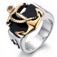 New Silver color Gold color Men's Anchor Navy Nautical Sailor Stainless Steel Ring 2024 - buy cheap