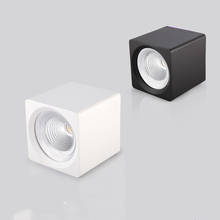 Luces LED empotradas regulables de ajuste de superficie montada en superficie, blanco y negro, 7W, 9W, 12W, 15W, 20W, COB, lámpara de techo, 1 AC110-220V 2024 - compra barato