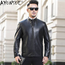 Ayune-chaqueta de cuero genuino para hombre, abrigo corto de piel de oveja Real, ropa de otoño, LXR856 2024 - compra barato