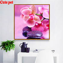 new arrived diy diamond embroidery orchid flowr stone diamond painting family home decoration for christmas gift cross stitch 2024 - buy cheap