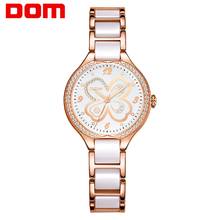 Women Wrist Watches DOM Fashion Ceramics Watchband Luxury Brand Ladies Geneva Quartz Clock G-1271S 2024 - buy cheap