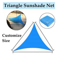 Red de sombreado con forma triangular para uso en el hogar, parasol azul personalizado, Anti-UV, para patio, habitación 2024 - compra barato