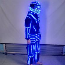 Nightclub Bar party LED Luminous Dance Costume Clothes With Led Helmet Glowing Robot Suit Stage Performance Clothing Dancewear 2024 - buy cheap