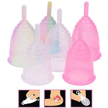 Medical Grade Silicone Menstrual Cup Feminine Hygiene Rainbow Menstrual Supplies For Lady Health Care Tools 2024 - buy cheap