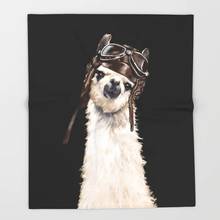 Alpaca Cartoon Throw Blanket Cute Kids Design Cool Pilot Llama in Black Blankets for Beds Christmas Decorations for Home 2024 - buy cheap