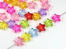 Contas de pingente de estrela acrílica transparente 11mm, fabricação de jóias em cores mistas 200 2024 - compre barato