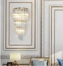 Hotel crystal wall lamp project sales office bar aisle entrance European-style living room dining room bedroom bedside wall lamp 2024 - buy cheap