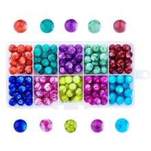 180 ~ 200 unids/caja 8mm ronda estirar cuentas de vidrio de Color mezclado para DIY pulsera collar de joyería hecha a mano agujero: 1,3mm 2024 - compra barato