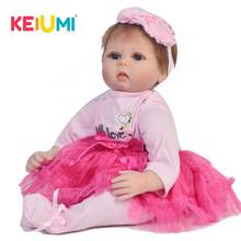 KEIUMI Reborn Baby 55 cm DIY Toy Realistic Silicone Baby Dolls Newborn Girl Fashion kids Birthday Gifts PP Cotton Body Babies 2024 - buy cheap