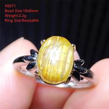 Natural Gold Rutilated Quartz Oval Resizable Ring Brazil 925 Sterling Silver Woman Jewelry Yellow Rutilated Ring Brazil AAAAAA 2024 - buy cheap