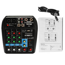 TU04 BT 4 Channels Sound Mixing Console Record 48V Phantom Power Monitor AUX Paths Plus Effects Audio Mixer with USB 2024 - buy cheap