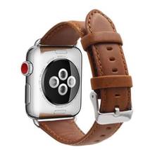 Кожаный ремешок для часов с адаптером для iWatch 5 4 3 2 1, Спортивная Пряжка для Apple watch band 40 мм 44 мм 42 мм 38 мм 2024 - купить недорого