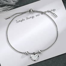 925 prata esterlina coração forma charme pulseira & bracelete para mulher moda jóias sl024 2024 - compre barato