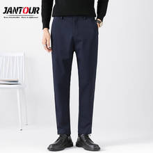 2022 New Autumn Men's Stretch Casual Pants Business Fashion Men's Straight Black Blue Gray Trousers Male Brand Clothes 2024 - buy cheap