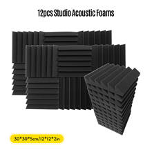 12pcs 12*12*2inch High Density Studio Acoustic Foams Panels Sound Insulation Foam Fire Retardant for Studio KTV Broadcast 2024 - buy cheap