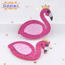 12Pcs/lot BIG Glitter Felt Flamingo with Gold Corwn Party DIY Supply Hair Bows DIY Craft Hair Bows Sequin Patches 2024 - buy cheap