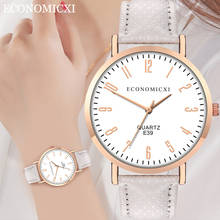 reloj mujer Fashion Women's Leather Strap Watches Quartz Analog Round Wristwatch montre femme 2019 brand white watch reloj mujer 2024 - buy cheap