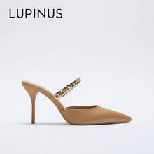 LUPINUS-Sandalias de tacón alto para mujer con diseño dorado, zapatos elegantes, elegantes, puntiagudos, finos, para verano, 2021 2024 - compra barato