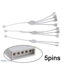 5Pin RGBW Spiltter Connector HUB 1 to 2 3 4 Splitter Female Extension Wire Cable For RGBWW LED Strip SMD 5050 2024 - buy cheap