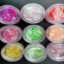 PB04(2.5ML Jars) Nail Glitter Flakes 12 Box/set Iridescent Glass Shell Flakes Sticker Nail Tip Art Decoration Flake 12 Color/set 2024 - buy cheap