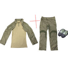 Camisa militar de combate g3, calça joelheira com almofadas para airsoft, uniforme tático de caça e camuflagem bdu 2024 - compre barato