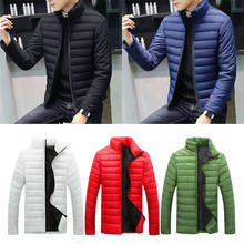 Men's New Fashion Cotton Coat Stand Collar Windproof Outerwear Solid Color Slim-fit Zipper Jacket Casual Charming Male Clothing 2024 - buy cheap