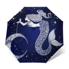 Wind Resistant Folding Automatic Umbrella Women Auto Beautiful Mermaid Moon Windproof Umbrellas Rain For Men Parasol 2024 - buy cheap