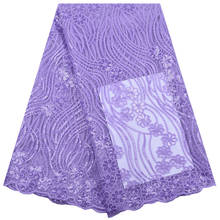 Zhengiru-tela de seda con lentejuelas para mujer, tejido de encaje francés, tela de tul de encaje africano para vestido de fiesta A2157 2024 - compra barato