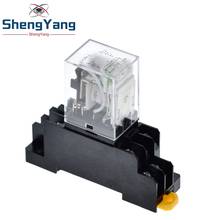 ShengYang-relé de potencia de bobina de CA, 12V, 24V, CC, 110V, 220V, LY2NJ, DPDT, 8 pines, HH62P, JQX-13F con Base de enchufe OK, 1 ud. 2024 - compra barato