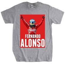 Мужская черная футболка F1, гонщик, Фернандо Алонсо, модная футболка унисекс, европейский размер, мужские хлопковые футболки 2024 - купить недорого