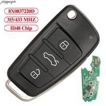 Jingyuqin chave de carro com controle remoto, 315/433mhz, para audi q3 q5 q7 a3 a4 a6l id/ 8x0837220, entrada sem chave 2024 - compre barato