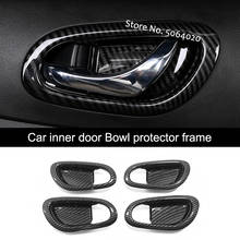 ABS Matte/Carbon fibre Car inner door Bowl protector frame Cover Trim Sticker Car Styling For Nissan Navara NP300 2017 2018 2019 2024 - buy cheap