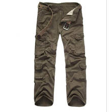 Calça cargo masculina casual, calça de bolso multi militar para homens, calça comprida de alta qualidade plus size 28-40 2024 - compre barato