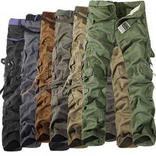 Pantalones Cargo a la moda para hombre, pantalón táctico de chándal de algodón, informal, de alta calidad, estilo militar, camuflaje, talla grande 2024 - compra barato