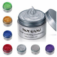 Mofajang-cera de tintura de 7 cores, descartável, modelagem, pasta, prateado avó, cabelo verde, creme de cera lama, 120g 2024 - compre barato