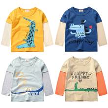 Boys T Shirt Long Sleeves Kids Girls Toddler Children Cotton Tops Cartoon Baby Dinosaur Tee Teens Clothing Clothes Full Infant 2024 - buy cheap