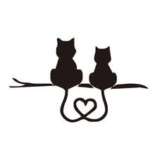 Car Styling Cartoon Funny Two Kittens LOVE Cat Reflective Stickers Car Stickers For Truck SUV Door Side Window Car Accessories 2024 - buy cheap