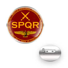SPQR-broches con diseño del Imperio Romano, alfiler de cuello, colgante de cúpula convexa de cristal, accesorios de regalo 2024 - compra barato