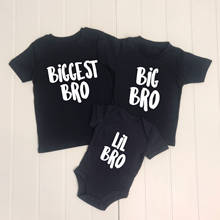 Sibling Tshirt Tees Biggest Bro Big Bro Lil Bro Anouncement Family Look Matching Tshirts Baby Bodysuits Family Matching Tops 2024 - buy cheap